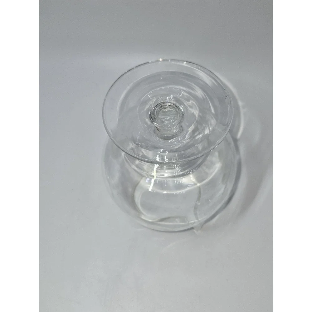 Vintage Pinched Spout Brandy‎ Snifter Glass Etched Hearts